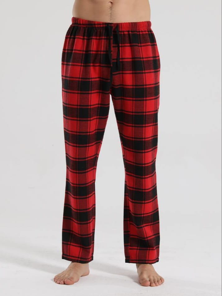 WILDFASHIONA Man's Casual Plaid Home Lounge Pants